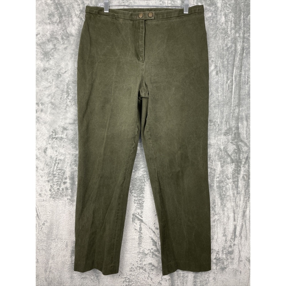 Lauren Ralph Lauren Pants Womens‎ 16 Green Cotton Stretch Minimalist Preppy